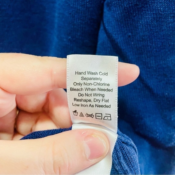 Coldwater Creek Navy Blue Silk Blend 3/4 Sleeve Cardigan 1X - Picture 4 of 7